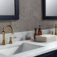 MADISON 72"W x 34"H Monarch Blue Double-Sink Vanity with Carrara White Marble Countertop + Faucets (F2-0012-06-TL)