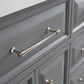 PALACE 60"W x 34"H Cashmere Gray Vanity with Carrara Quartz Countertop + Mirror, Polished Nickel Finish Hardware & Mirror