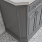 PALACE 60"W x 34"H Cashmere Gray Vanity with Carrara Quartz Countertop + Mirror, Polished Nickel Finish Hardware & Mirror