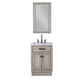 CHESTNUT 24"W x 34.2"H Gray Oak Single-Sink Vanity with Carrara White Marble Countertop + Mirror