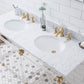 EMPIRE 60"W x 34"H  Double Washstand , P-Trap, Countertop with Sink, F2-0013 Faucet and Mirror included, in Satin Gold Finish