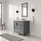 ELIZABETH 36"W x 34.25"H Cashmere Gray Single-Sink Vanity with Carrara White Marble Countertop + Faucets (F2-0009-03-BX)