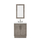 HUGO 30"W x 34.3"H Gray Oak Single-Sink Vanity with Carrara White Marble Countertop + Mirror