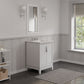 ELIZABETH 24"W x 34.25"H Pure White Single-Sink Vanity with Carrara White Marble Countertop + Faucets & Mirror (F2-0009-01-BX)