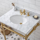 EMBASSY 30"W x 34"H  Single Washstand , P-Trap, Countertop with Sink, F2-0013 Faucet and Mirror included, in Satin Gold Finish