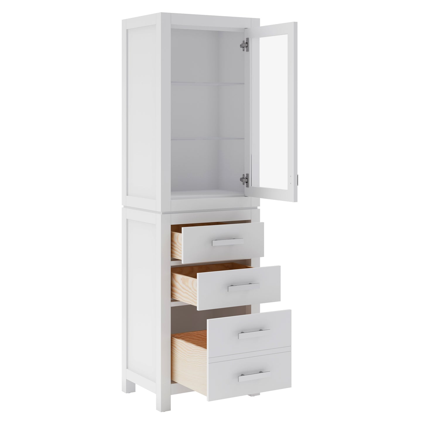 Madison Collection Linen Cabinet In White