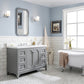 QUEEN 48"W x 34"H Cashmere Gray Single-Sink Vanity with Carrara Quartz Countertop + Mirror