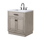 CHESTNUT 30"W x 34.2"H Gray Oak Single-Sink Vanity with Carrara White Marble Countertop + Faucet