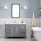 QUEEN 48"W x 34"H Cashmere Gray Single-Sink Vanity with Carrara Quartz Countertop + Faucets & Mirror (F2-0012-01-TL)