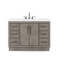 HUGO 48"W x 34.3"H Gray Oak Single-Sink Vanity with Carrara White Marble Countertop + Hook Faucet