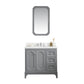 QUEEN 36"W x 34"H Cashmere Gray Single-Sink Vanity with Carrara Quartz Countertop + Faucets & Mirror (F2-0013)