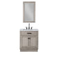 CHESTNUT 30"W x 34.2"H Gray Oak Single-Sink Vanity with Carrara White Marble Countertop + Mirror