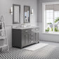 MADISON 60"W x 34"H Cashmere Gray Double-Sink Vanity + Mirrors