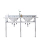 EMBASSY 60"W x 34"H  Double Washstand , P-Trap, Countertop with Sink, and F2-0009 Faucet included, in Chrome Finish