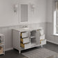 ELIZABETH 48"W x 34.25"H Pure White Single-Sink Vanity with Carrara White Marble Countertop + Faucets (F2-0009-01-BX)