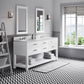 MADALYN 72"W x 34"H Pure White Double-Sink Vanity + Mirrors