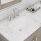 HUGO 72"W x 34.3"H Gray Oak Double-Sink Vanity with Carrara White Marble Countertop + Hook Faucets and Mirrors