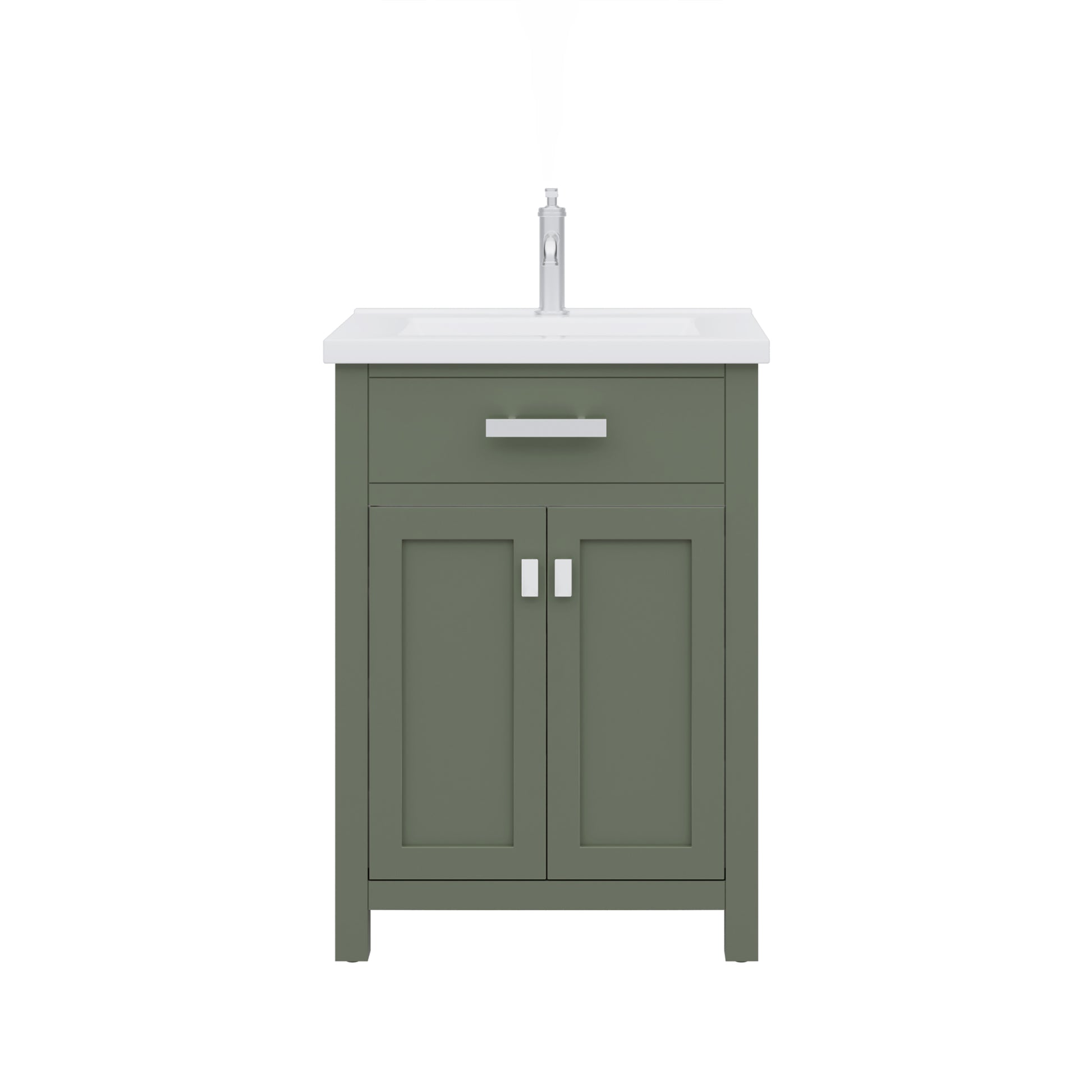 MYRA 24"W x 34"H Glacial Green Integrated Ceramic Sink Vanity