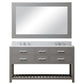 MADALYN 60"W x 34"H Cashmere Gray Double-Sink Vanity + Faucets & Mirror