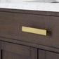 CHESTNUT 72"W x 34.2"H Brown Oak Double-Sink Vanity with Carrara White Marble Countertop + Faucets