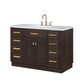 CHESTNUT 48"W x 34.2"H Brown Oak Single-Sink Vanity with Carrara White Marble Countertop + Faucet