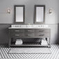 MADALYN 72"W x 34"H Cashmere Gray Double-Sink Vanity + Faucets