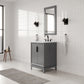 ELIZABETH 24"W x 34.25"H Cashmere Gray Single-Sink Vanity with Carrara White Marble Countertop + Mirror