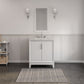 ELIZABETH 30"W x 34.25"H Pure White Single-Sink Vanity with Carrara White Marble Countertop + Faucets (F2-0012-01-TL)