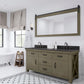 ABERDEEN 72"W x 34"H Grizzle Gray Double-Sink Vanity with Blue Limestone Countertop + Mirror