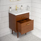 BRANDY 24.5"W x 34.7"H Honey Walnut Integrated Ceramic Sink Vanity