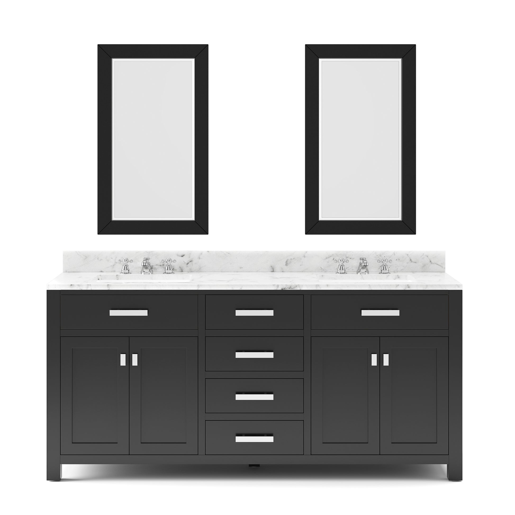 MADISON 72"W x 34"H Espresso Double-Sink Vanity + Faucets & Mirrors