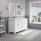 MADISON 60"W x 34"H Pure White Double-Sink Vanity + Faucets & Mirrors