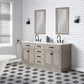 CHESTNUT 72"W x 34.2"H Gray Oak Double-Sink Vanity with Carrara White Marble Countertop