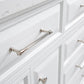 PALACE 72"W x 34"H Pure White Vanity with Carrara Quartz Countertop + Faucets (F2-0009), Polished Nickel Finish Hardware