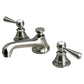 American 20th Century Classic Widespread Bathroom F2-0009 Faucets With Pop-Up Drain in Brushed Nickel Finish, With Torch Lever Handles, Hot And Cold Labels Included