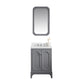 QUEEN 24"W x 34"H Cashmere Gray Single-Sink Vanity with Carrara Quartz Countertop + Mirror