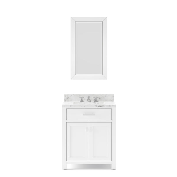 MADISON 30W x 34H Pure White Single-Sink Vanity + Mirror