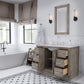 HUGO 48"W x 34.3"H Gray Oak Single-Sink Vanity with Carrara White Marble Countertop + Gooseneck Faucet and Mirror