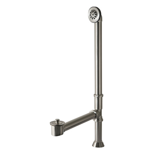 Lift And Turn Exposed Finish Tub Drain For Claw Foot Or Other Elegant Tubs In Brushed Nickel Finish