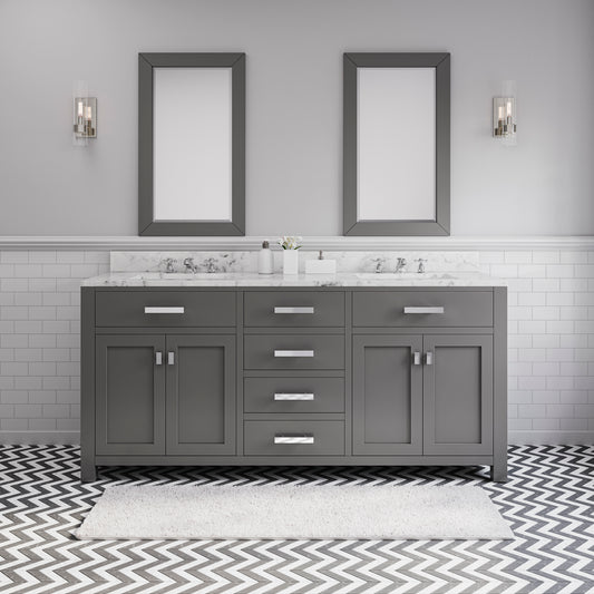 MADISON 72"W x 34"H Cashmere Gray Double-Sink Vanity