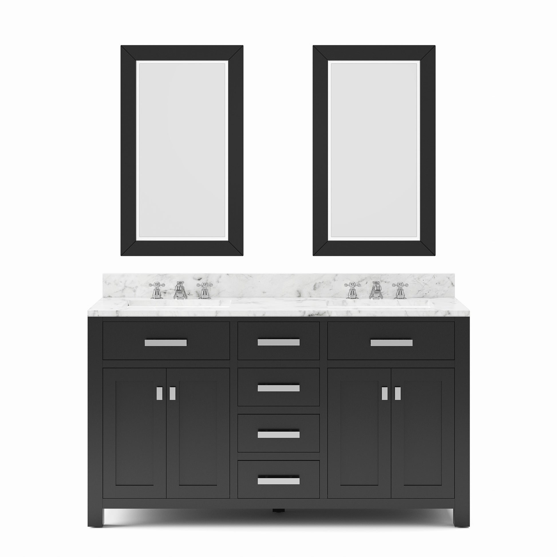 MADISON 60"W x 34"H Espresso Double-Sink Vanity + Mirrors