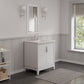 ELIZABETH 30"W x 34.25"H Pure White Single-Sink Vanity with Carrara White Marble Countertop + Faucets (F2-0012-01-TL)