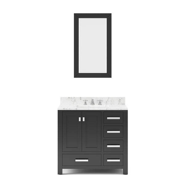 MADISON 36W x 34H Espresso Single-Sink Vanity + Faucets & Mirror