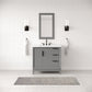 ELIZABETH 36"W x 34.25"H Cashmere Gray Single-Sink Vanity with Carrara White Marble Countertop + Faucets & Mirror (F2-0012-03-TL)