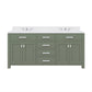 MADISON 72"W x 34"H Glacial Green Double-Sink Vanity with Carrara White Marble Countertop + Classic Faucet