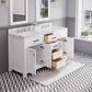 MADISON 60"W x 34"H Pure White Double-Sink Vanity + Mirrors