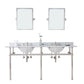 EMBASSY 72"W x 34"H  Double Washstand , P-Trap, Countertop with Sink, F2-0013 Faucet and Mirror included, in Polished Nickel Finish