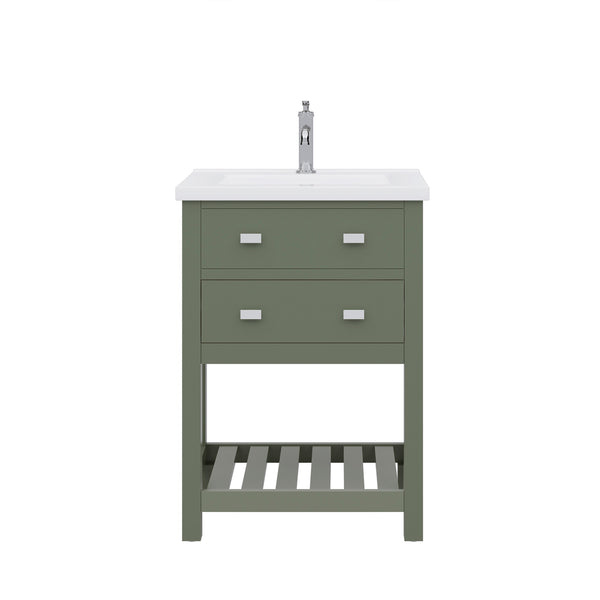 VIOLA 24W x 34H Glacial Green Integrated Ceramic Sink Vanity