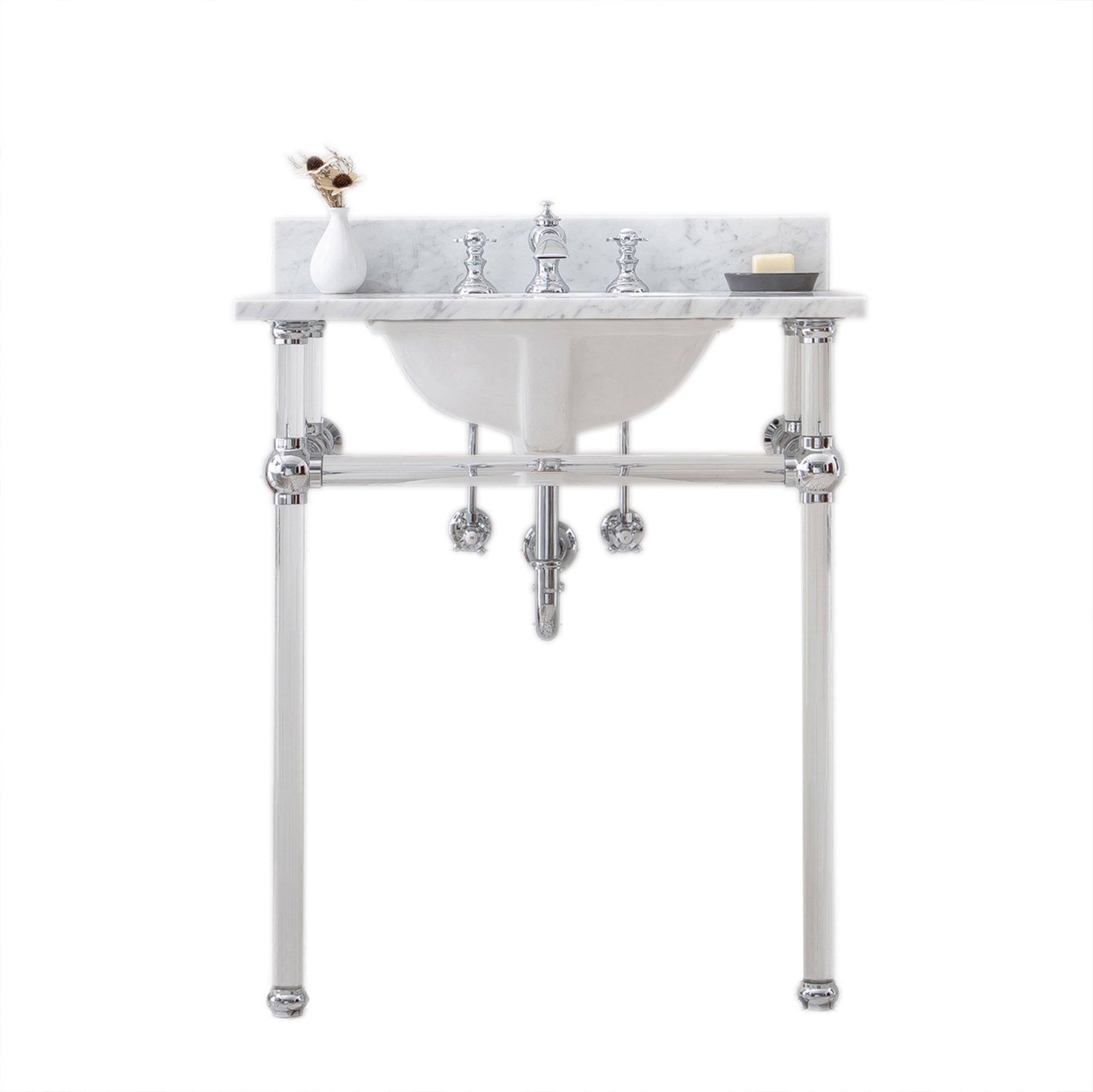 EMPIRE 30"W x 34"H  Single Washstand , P-Trap, Countertop with Sink, and F2-0013 Faucet included, in Chrome Finish