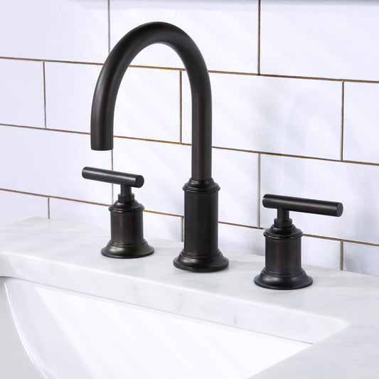 Water Creation Modern Gooseneck Spout Widespread Faucet F2-0014 in Oil-Rubbed Bronze 